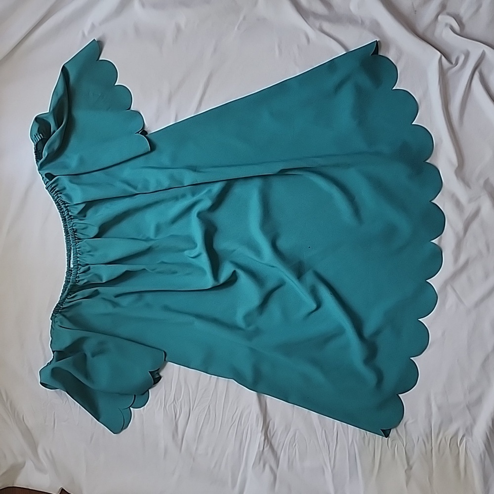 She + Sky Aqua Off The Shoulder Mini Dress Size Medium